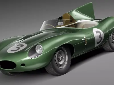 Jaguar D Type Longnose 1954 3D model