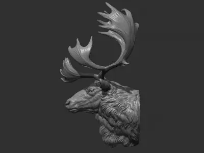 Reindeer head 3D print model