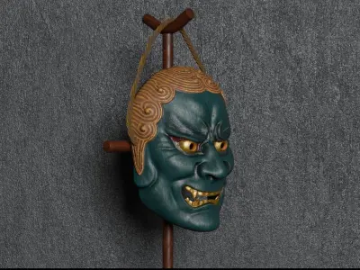 Fudo Mask Japanese Theater  Noh 3D model  3D model