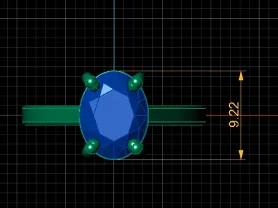 FANCY  SINGLE DIAMOND  RING 3D PRINTABLE MODEL  3D print model