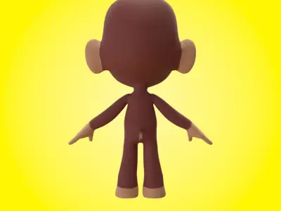 Stylized Rigged Monkey Character 3D model