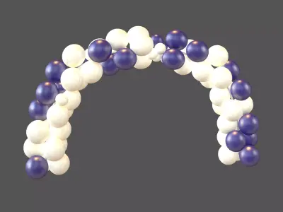 Carnival Balloon Garland V1 003 Low-poly 3D model