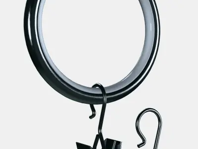SYRLIG Curtain ring with clip and hook 4 Low-poly 3D model