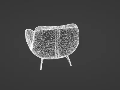 Modern Yellow Designer Lounge Chair   3D model