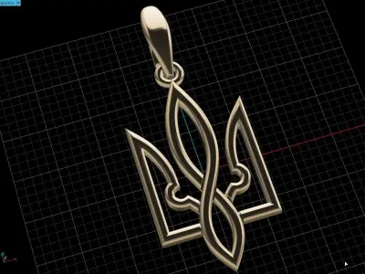 Ukrainian Trident 3D print model buy