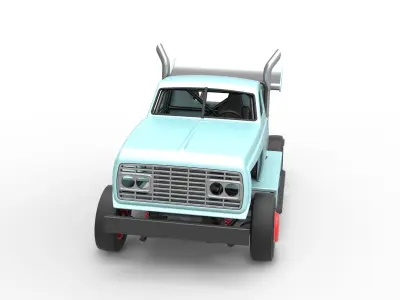 Big Rig Racing Semi truck Scale 1 to 25 3D print model