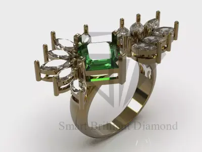 Luxury printable jewelry cad ring model jr00339 3D print model