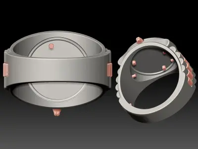 medusa Snake watch Man Ring silver gold printable 3D print model