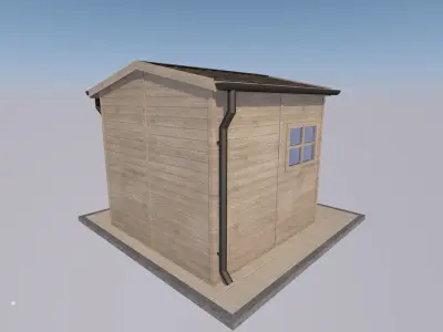 wooden garden house 3D model