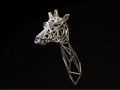 Giraffe on the wall 3D print model