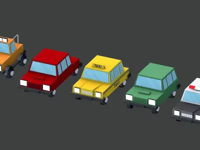 Lowpoly Cars 01 Low-poly 3D model