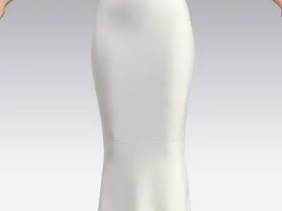 dress corset silk satin duchess cotton heavy twill fabric Low-poly 3D model