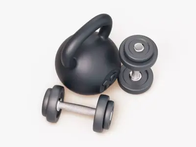 Gym Weights Set 3D model