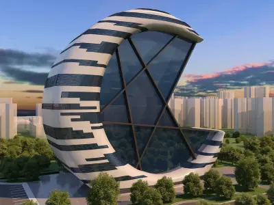 0073 - Crescent Skyscraper  3D model