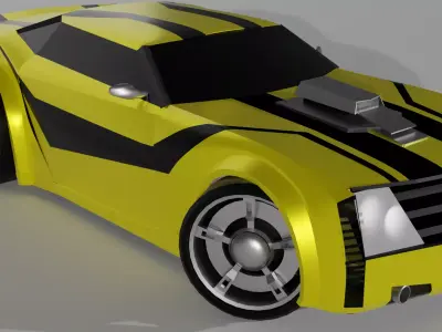 Bumblebee car 3d model Free 3D model