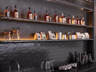 Coffee shop counter 3D model