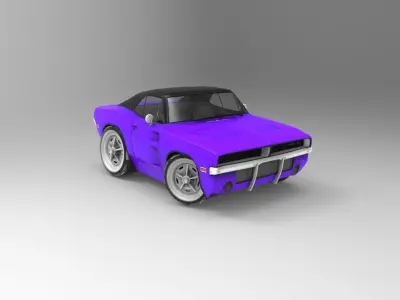 Dodge Charger 1969 cartoon car  Low-poly 3D model