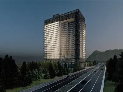 Mixed Use 27 Storey Building 3d Model 3D model