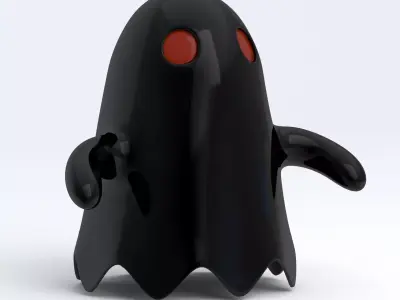 Little Cartoon Ghost Black 3D model