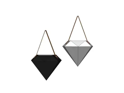 Geometric Ceramic Hanging Planters 3D model