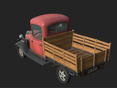 Stylized Truck Low-poly 3D model