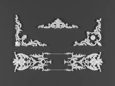 4 ornamental classic decoration 3d model kitbash vol 38 3D model