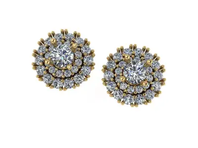 Diamond earring 3d render 3D print model