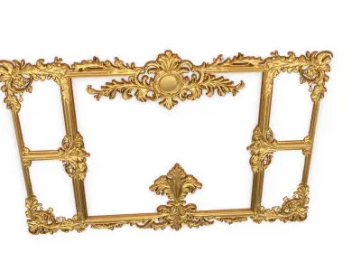 Plaster decorative frame ornament 07 3D model