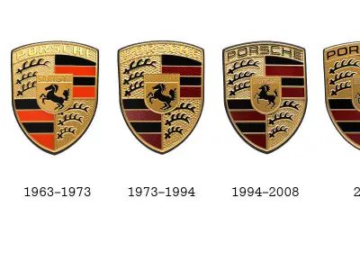 Porsche Logo Badge Emblem Crest History Collection Bundle 3D model