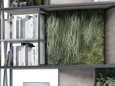 interior plant and decoration partition set 341 3D model