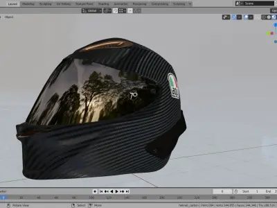 Helmet agv 70 anniversary Low-poly 3D model