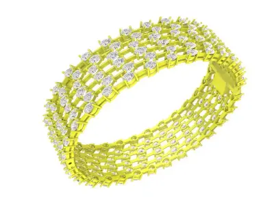 A7407 Luxury Diamond Eternity Women Bangle Bracelet 3D Print 3D print model