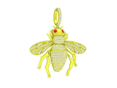 A6179 Luxury Diamond Queen Bee Pendant 3D print model