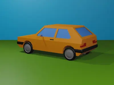 VW Golf I Low Poly Low-poly 3D model
