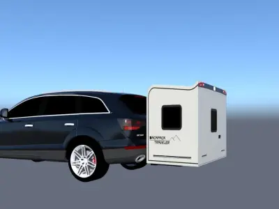 wheel Less trailer backpack traveller 3D model