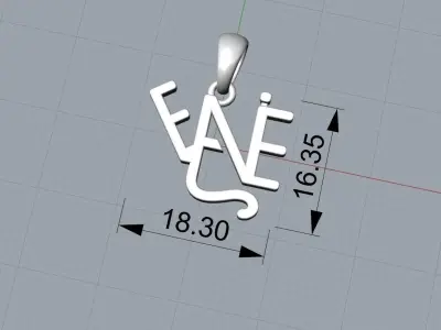 Name necklace Ewelina  3D print model