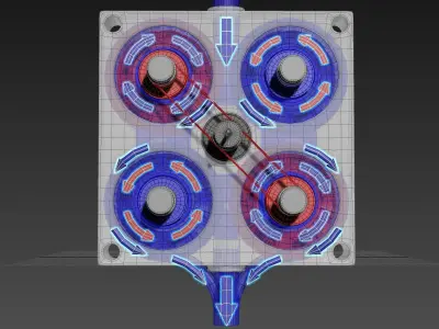 Quadro Tesla Turbine - Engine V1 - Concept 3D model