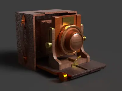 Chinese antique camera   Low-poly 3D model