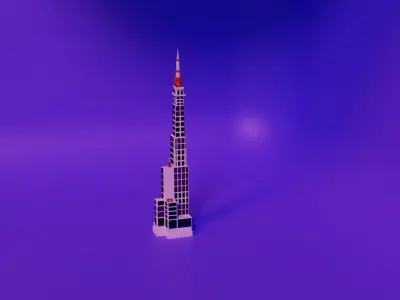 skyscraper shanghai tower Low-poly 3D model