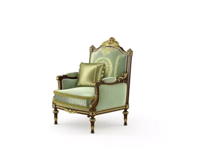 Emerald victorian armchair by Modenese 3D model