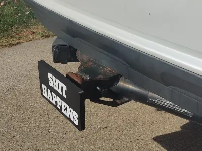 SHIT HAPPENS Trailer Tow Hitch Cover 3D print model