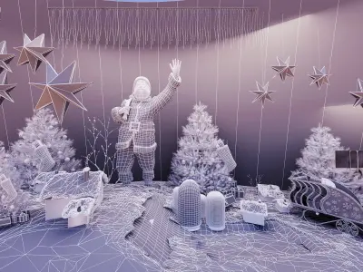 Mall Christmas Decoration  Low-poly 3D model