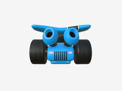 Cartoon Kart A02 Blue - Vehicle Racing Design Low-poly 3D model
