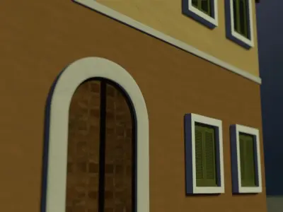 Retro style building 3D model