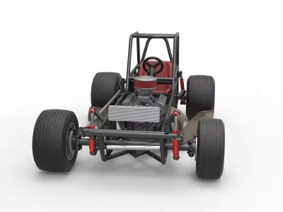 Vintage Dirt Modified stock car Base Version 3 Scale 1 to 25 3D print model