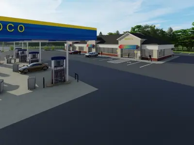 Sunoco Gas Station 3D model