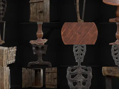 Medieval Prop Mix Sixty Eight 3D Model Collection