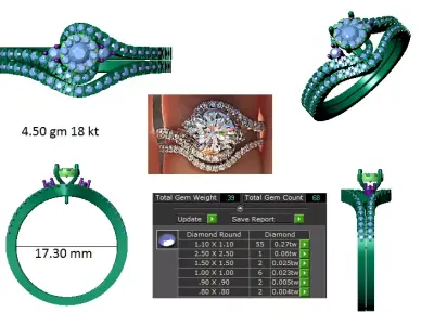 Iight Weight Engagement Ring 3D print model