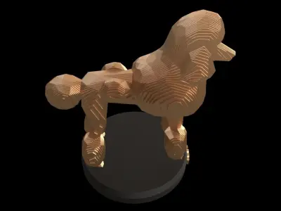 Parametric Poodle Low-poly 3D model