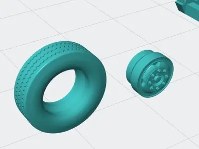 Tractor trailer people 3D print model